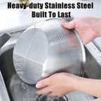 Rice Washer & Strainer Bowl – Stainless Steel Colander for Rinsing Rice, Quinoa, Fruits & Vegetables