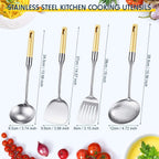Stainless Steel Chinese Wok Utensil Set – 4-Piece