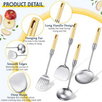 Stainless Steel Chinese Wok Utensil Set – 4-Piece