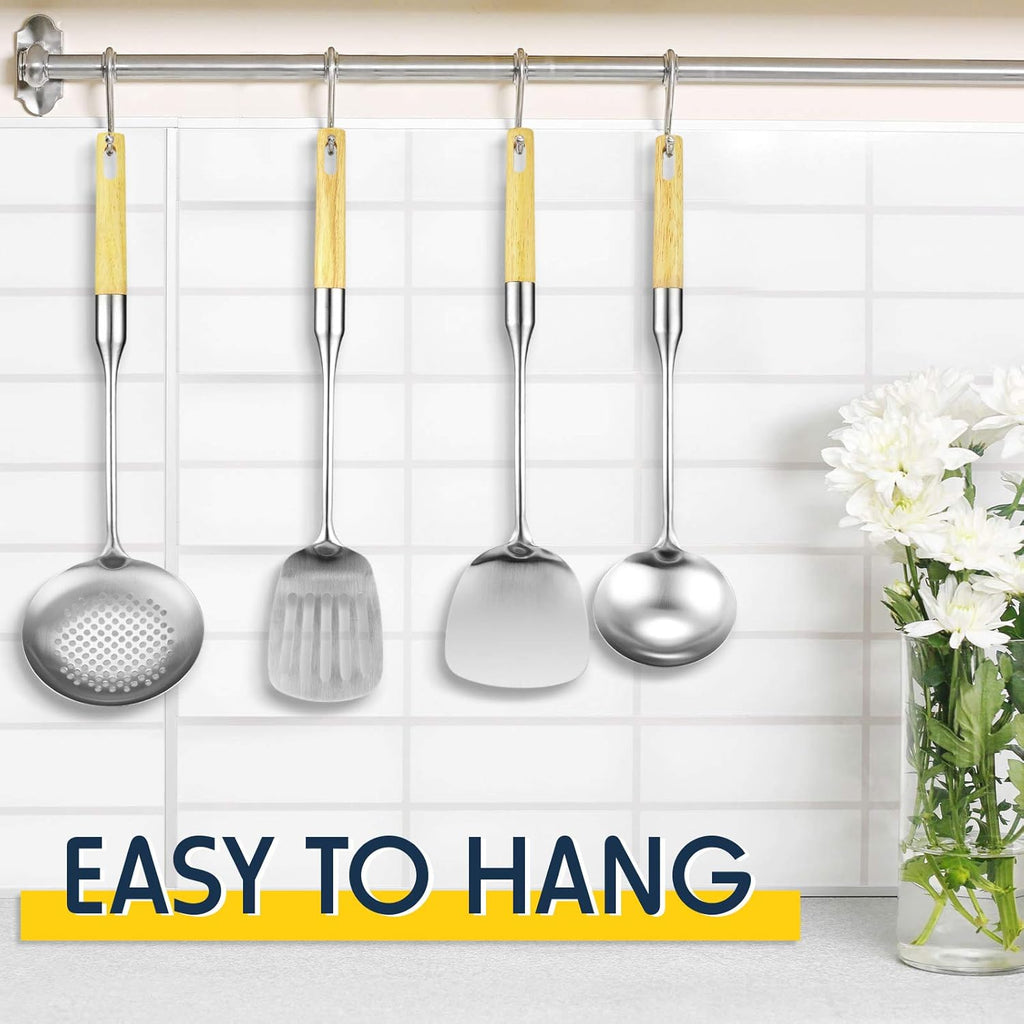 Stainless Steel Chinese Wok Utensil Set – 4-Piece