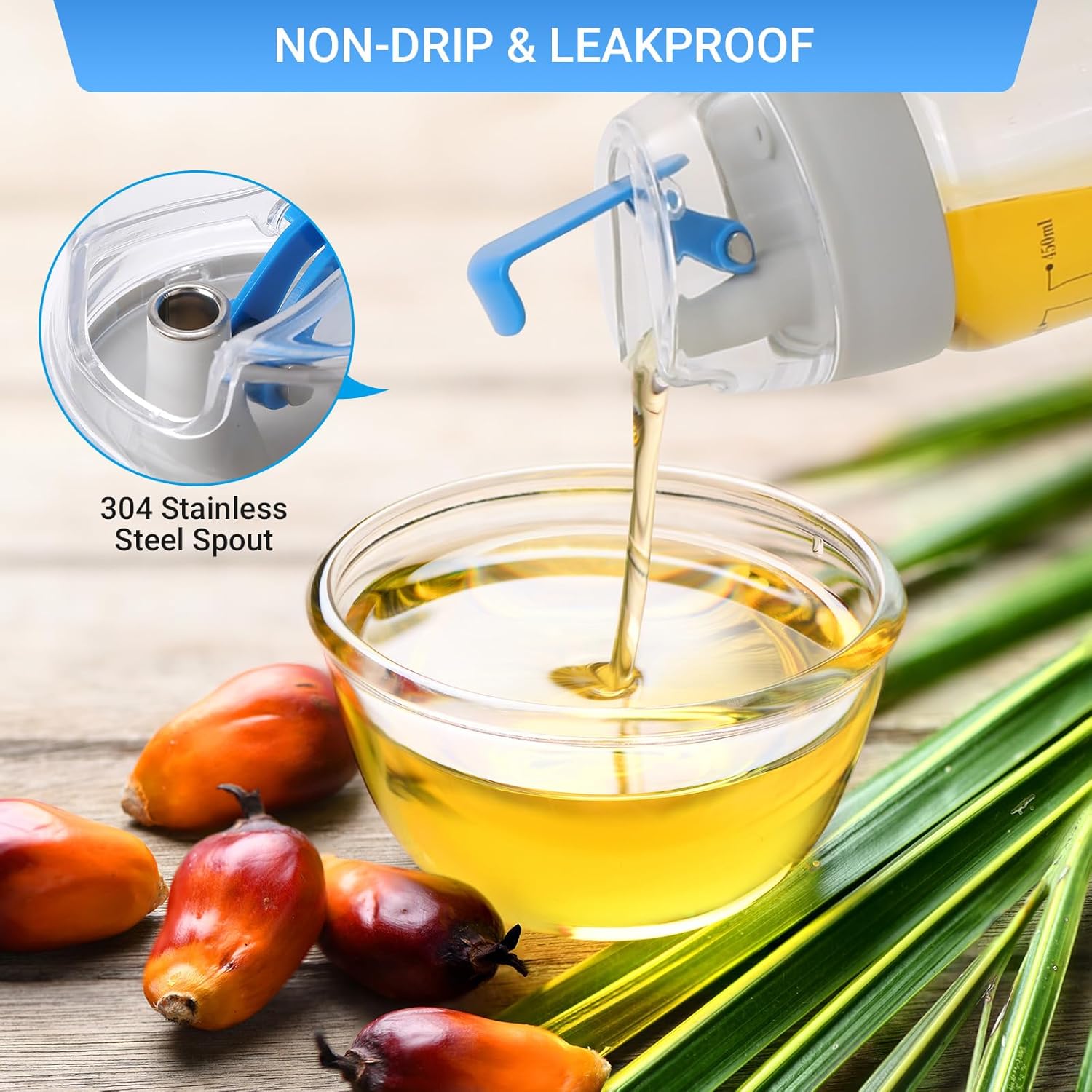 Glass Oil & Vinegar Dispenser Set – 2-Pack (450ml)