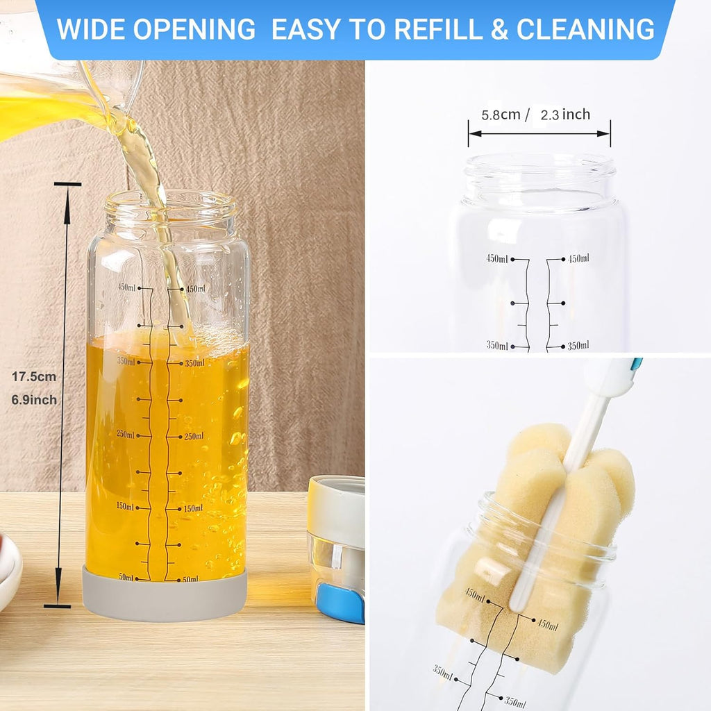 Glass Oil & Vinegar Dispenser Set – 2-Pack (450ml)