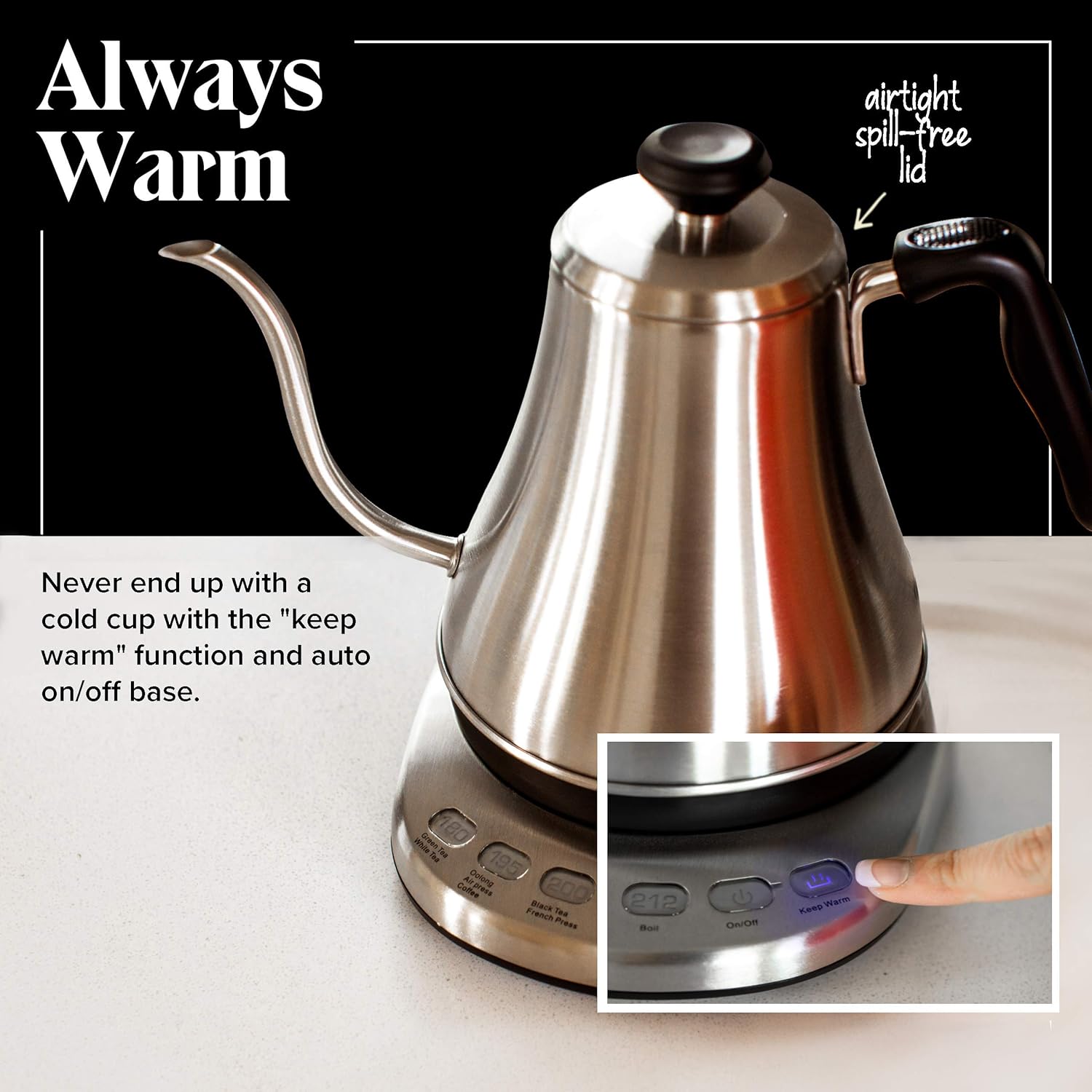 Gooseneck Electric Kettle with Temperature Control – 0.8L