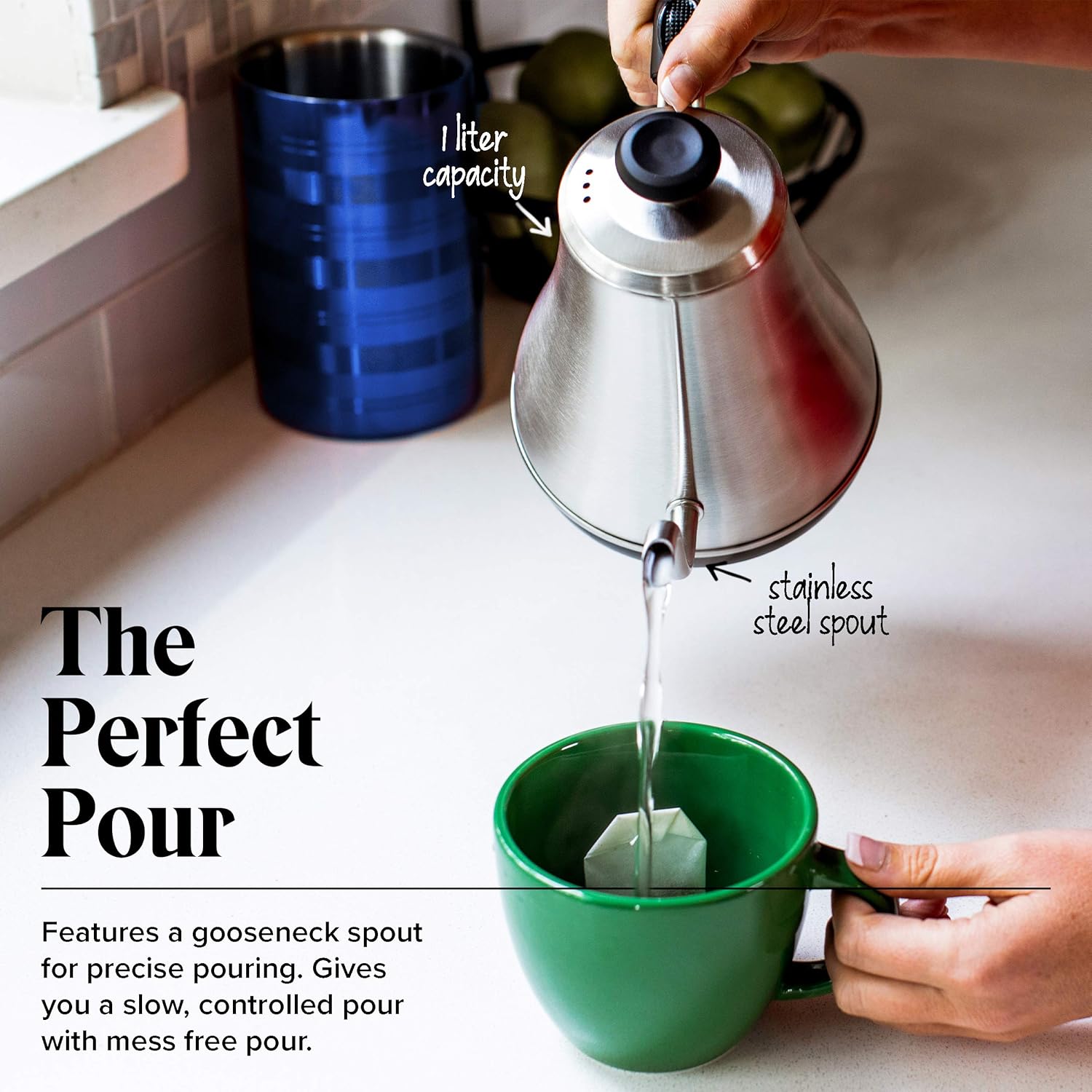 Gooseneck Electric Kettle with Temperature Control – 0.8L