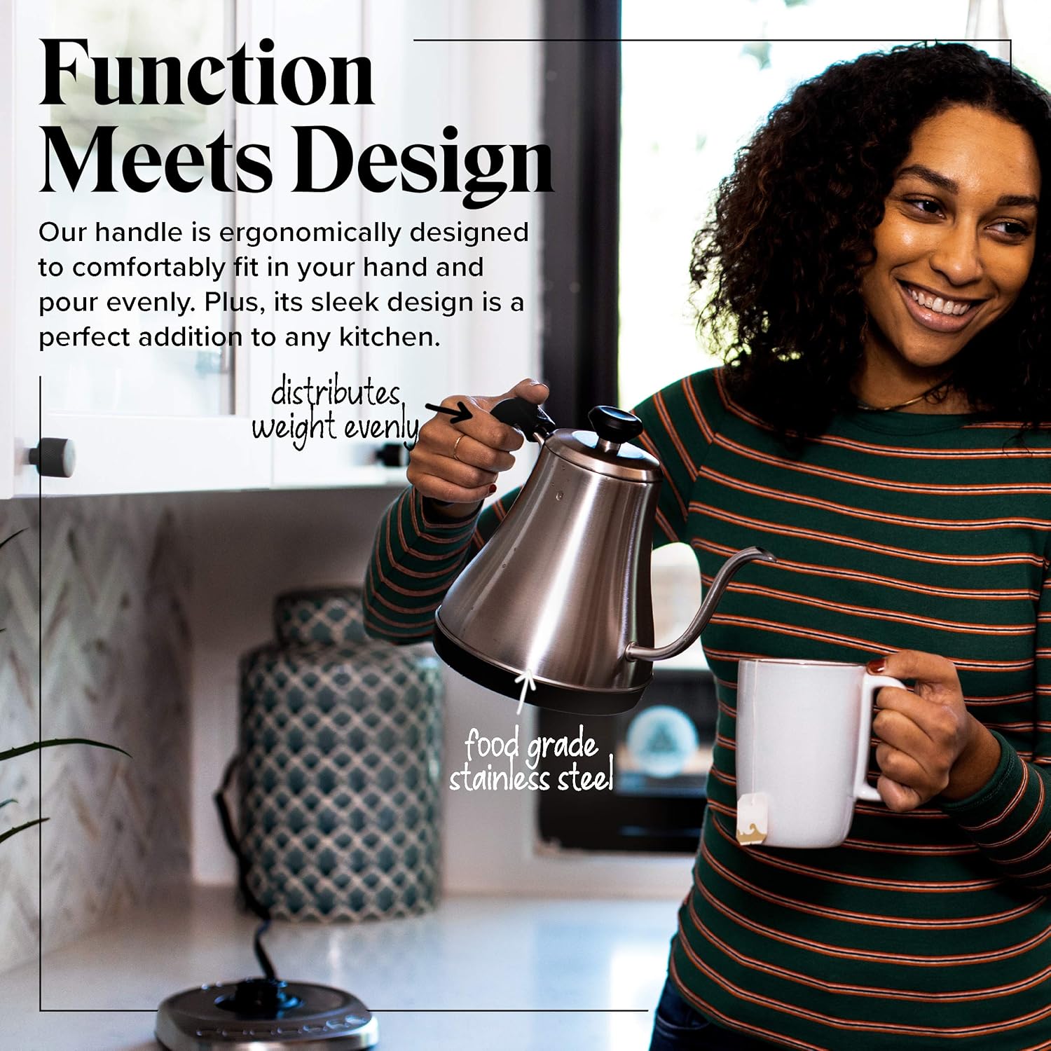 Gooseneck Electric Kettle with Temperature Control – 0.8L