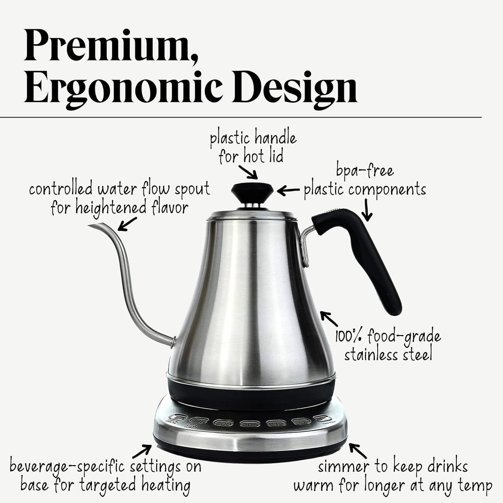 Gooseneck Electric Kettle with Temperature Control – 0.8L