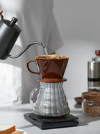 Porcelain Pour Over Coffee Dripper – Brown