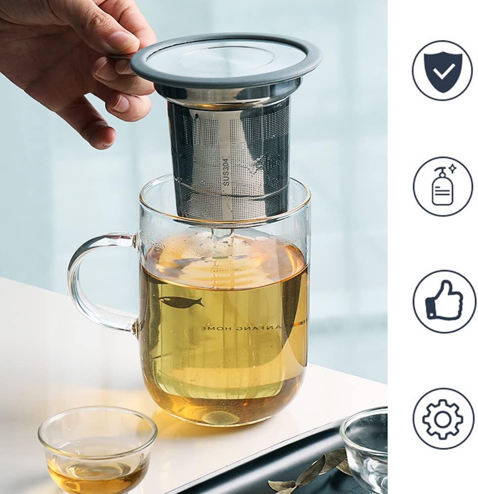 Stainless Steel Tea Infuser with Silicone Lid