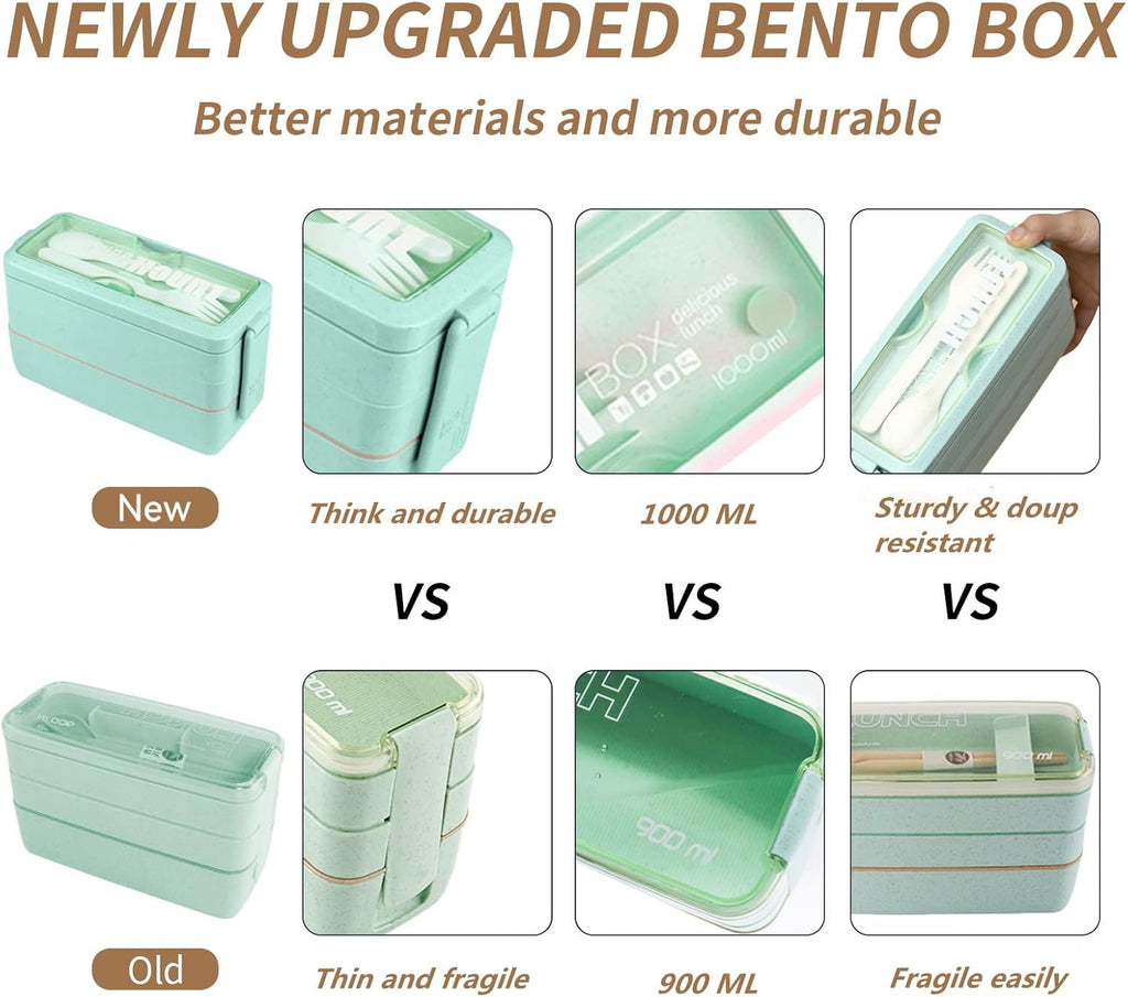 Japanese Bento Lunch Box Kit – 3-Layer Leakproof Set
