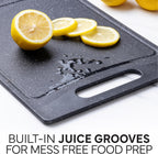 COOK WITH COLOR Non-Slip Cutting Board Set – 4-Piece Easy Grip Kitchen Boards for Meat, Veggies & Fruits (Black)